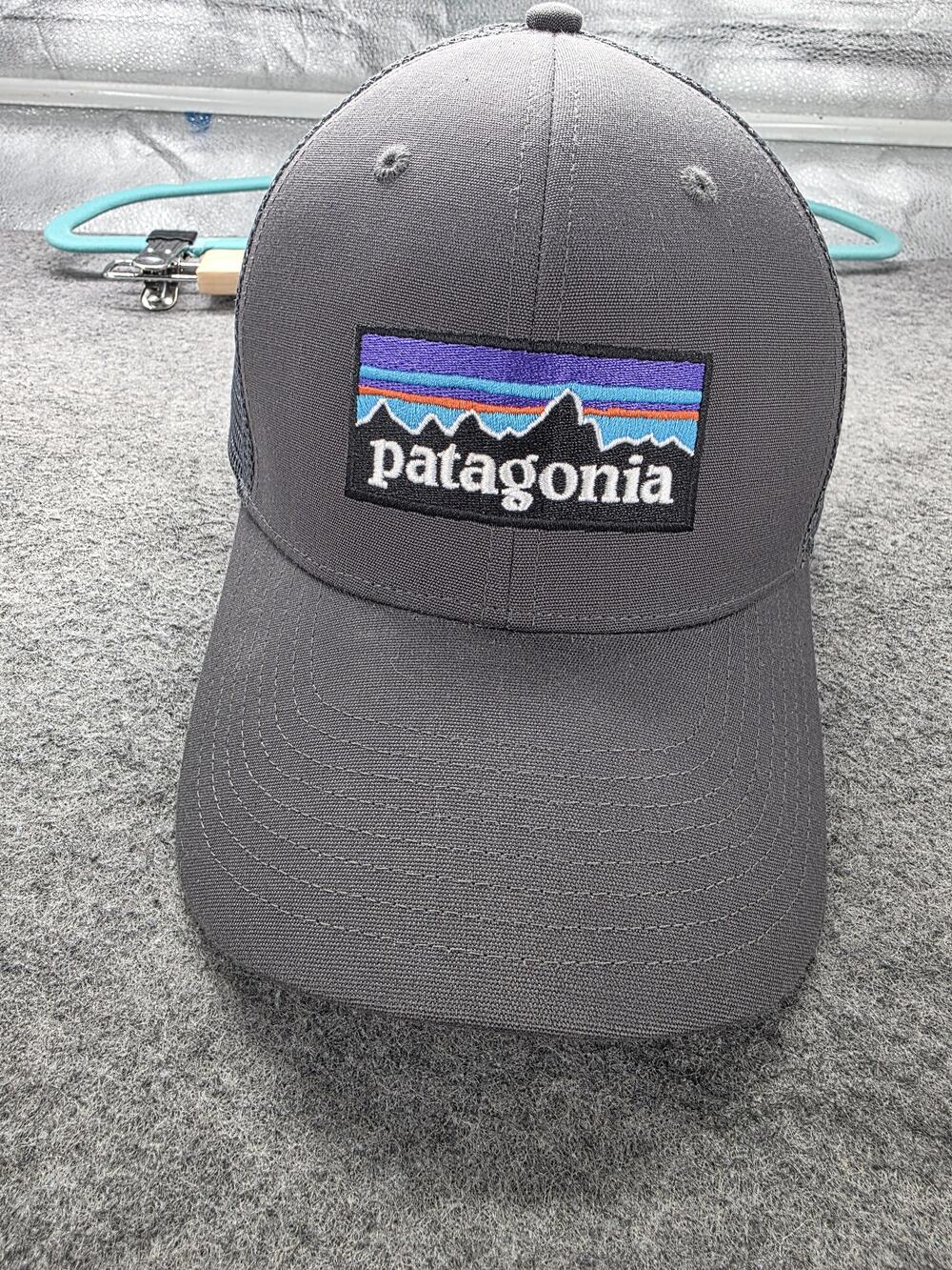 Patagonia Hat Cap Trucker One Size Mens Gray Mesh Snap Back Logo Outdoor